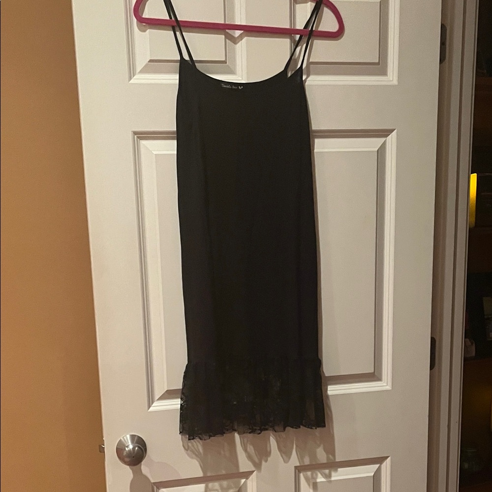 Double Zero Black Midi Slip Dress